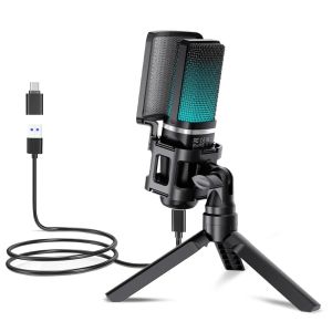 Micrô Ngưng Tụ USB Zealsound RGB Dành Cho Chơi Game Và Phát Trực Tuyến Mic Máy Tính Chuyên Nghiệp Tương Thích Với PC PS4 PS5 Mac Và Điện Thoại