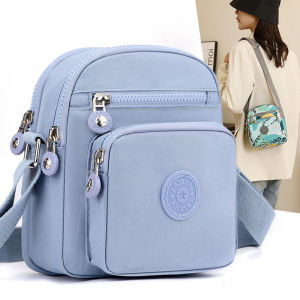 Casual Oxford Cloth Womens Crossbody Bag Lightweight Nylon Single Shoulder Bag Simple Summer Tote Bag City Style Zipper Closure