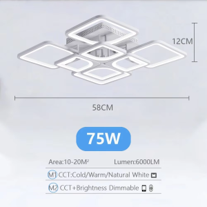 IRALAN Ceiling Chandelier Home Decor Smart LED Ceiling Lights with Remote Control Dimmable Living Room Lamps Bedroom Fixtures