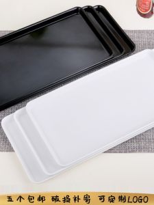 Rectangular Plastic Cake Tray Display Plate European Style Pure Color Miam Material Longitudinal Cake Cabinet Show Plate