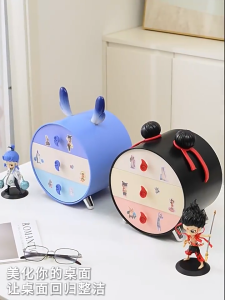 Rak Kosmetik Laci Penyimpanan 3 Tingkat Bentuk Rusa Ungu Lucu Aesthetic Mini Drawer