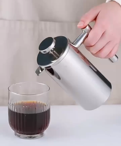 304 stainless steel pour-over coffee maker coffee pot French press coffee set tea kettle double-layer insulation