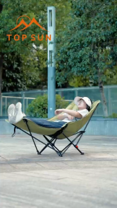 Thaitao เก้าอี้แคมป์ปิ้ง เก้าอี้พับ เก้าอี้โซฟา (ทรงอ้วนหลังสูง90 ซม) พร้อมกระเป๋าจัดเก็บ