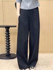 Trendy High Waist Slim Wide Leg Pants Womens Casual Straight Cut Pants Spring Autumn New Style Drapey Versatile Comfortable