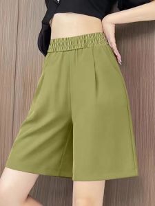 High-Waist Casual Womens Pants New Style Ice Silk Quick-Dry Work Clothing Loose Fit Slimming Design for Summer