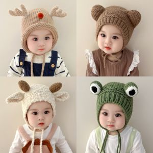 Baby Hat Autumn and Winter Super Cute Handmade Deer Ear Earmuffs Hat Boys and Girls Wool Sleeve Cap Baby Cap Winter
