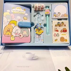 Set Alat Tulis Comel Kanak Kanak Kuromi Melody Buku Nota Kotak Hadiah Kartun Pelajar Perempuan Cute Sanrio Kuromi Melody Stationery Ledger Gift Box Girl Code Book Notebook 可爱美乐蒂文具套装卡通三丽鸥手账本礼盒女孩库洛米密码本笔记本 A186