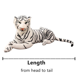 50/75CM Giant Lifelike Tiger Plush Toys Soft Wild Animals Simulation White Brown Tiger Jaguar Doll Children Kids Birthday Gifts