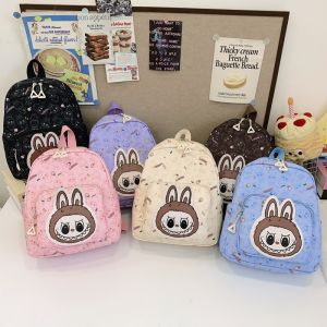 Labubu Childrens Backpack Cartoon Cute Lightweight School Bag for 3-5 Year Olds Kindergarten Kids Double Shoulder Bag Trendy