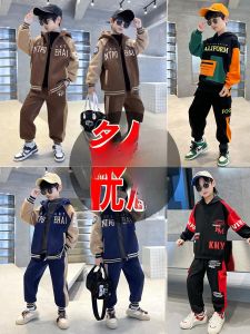 Spring Sportswear Childrens Clothing Set for Boys 12 Years Old Trendy Outfit Casual Style Short Sleeve Pants Two Pieces