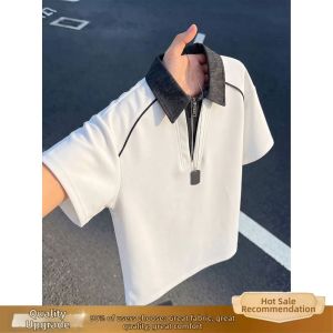 ZHUOCAN | Cleanfit American Style Half-Zip Polo Shirt