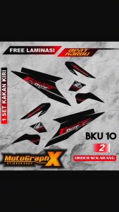 Striping Premium Beat Karbu Motif Racing Style Sticker Motor Semi Full Body Honda Beat Karbu Bku 10 Premium