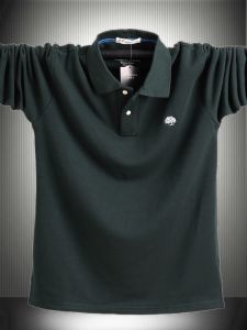 Áo Thun Nam Tay Dài Cổ Polo Màu Trơn Cỡ Lớn Chất Lượng Cao Cotton Mùa Thu Phong Cách Thường Ngày Thoải Mái Thoáng Khí