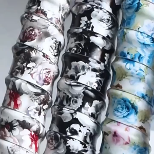 1.5M Grip Raket Padel Colourfull Draw In Black / Grip Gambar Bermotif Bunga / Overgrip Raket