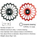 11T 13T 17T MTB Bicycle Rear Derailleur Jockey Wheel Ceramic Bearing Pulley CNC Road Bike Guide Roller ldler 4mm 5mm 6mm. 