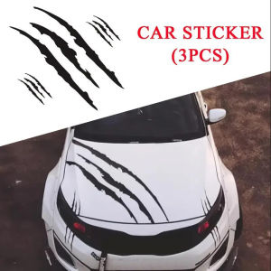 Monster Claw Car Hood Sticker Creative DIY Reflective Stickers Devil Paw Scratches Stripe Decal Stickers Cross Car Decoration