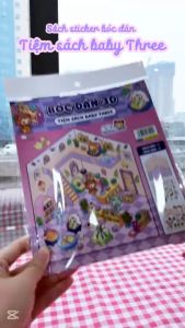 Sách Bóc dán 3D - Tiệm sách Baby Three (Đồ chơi bóc dán 60+ Sticker cho bé) - MGB