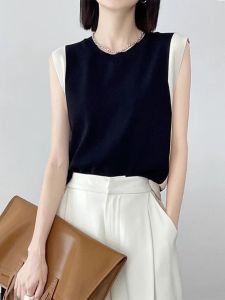 DVDK | Áo Blouse Mỏng Không Tay Phong Cách Pháp Elegance Mùa Hè