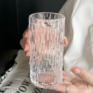 Personalized American Style Ice Coffee Glass Cup Restaurant Famous Cold Latte Cup Juice Water Drinking Glass Transparent round