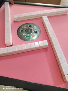 Ultra-Thin Double-Fold Home Use Electric Tabletop Mahjong Machine Silent Wing Roller Coaster Mini Size Metal Frame Composite Desk