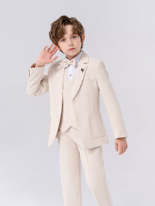 Boys สไตล์อังกฤษ ชุดสูท Set ฤดูใบไม้ร่วง ฤดูหนาว เสื้อผ้าการแสดงเปียโนรุ่นใหม่ Page Boy เดรส ชุดโฮสต์เด็ก ผ้าฝ้าย Blend