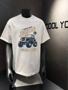 Pure Cotton Loose Short Sleeve round Neck T-Shirt Youth Summer Fashion Brand White Half Sleeve Top Breathable Printed Tee