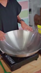 HOMIX Wajan Stainless Steel Besar Katel Anti Lengket Tebal Kuali Premium Dengan Pegangan Kuali