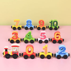 Magnetic Train Digital Building Blocks Toys Educational Assembly Girls Boys Toddler Enlightenment Early Education Wooden Blocks