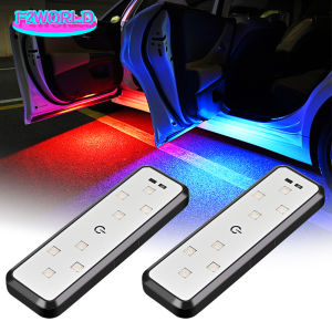 1/2PCS Car Door Lights LED Welcome Light Magnetic Control USB Charging Auto Open Door Safe Anti-collision Emergency Signal Lamp