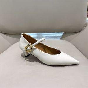 รองเท้าส้นเตี้ยหนังวัวชั้นเดียวหัวแหลม ฤดูใบไม้ผลิ 2025 รองเท้าส้นเตี้ยหนังนิ่ม หัวเข็มขัด รองเท้าส้นเตี้ยสำหรับผู้หญิง รองเท้าแฟชั่น