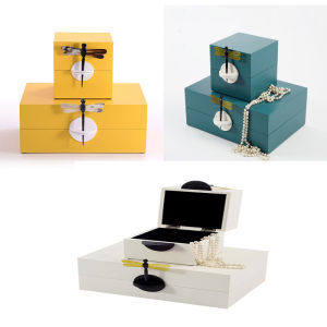 New Chinese Style Wooden Jewelry Box Home Decoration Creative Dragonfly Design Bedroom Dressing Table Decorative Accessories