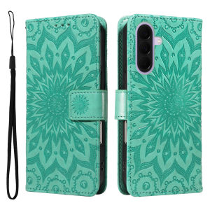 Leather Wallet Flip Case for Samsung Galaxy S22 S23 S24 S25 S26 FE Ultra Plus Edge | Mandala Embossed Design Card Holder