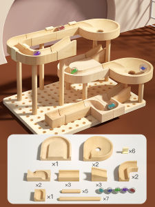 MWZ | Marble Run Toy Wood Building Blocks Educational Toy