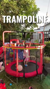 Playpark Trampoline for Kids Max Bear 350KG 1.2/1.4M Indoor/Outdoor Height Adjustable For 3-8 Yrs Trampoline