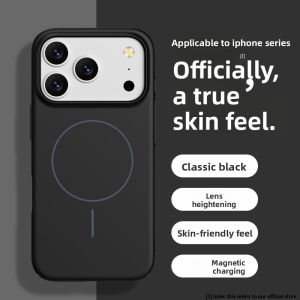 szhaiyu | Matte Soft Liquid Silicone Phone Case for IPhone Air 13 16 17 18 Pro Max 14 15 Plus for Magsafe Wireless Charging Protect Cover