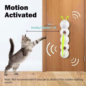Aitemay Intelligent Interactive Cat Toy USB Charging Earthworm Pole Toy with Tail Automatic Popping Hole Teasing Cat Dog Interactive Toy