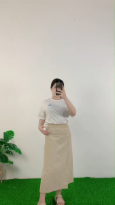 ชุดแฟชั่น กระโปรงทรงเอเอวสูง+เสื้อยืด ดูดีทุกโอกาส