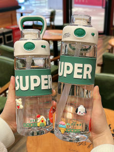 Tritan Sports Water Cup Large Capacity Portable Straw Cup for Men And Women Heat Resistant Anti Drop Student Plastic Cup