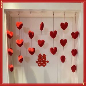 Wedding Decorative Door Curtain Princess Room Childrens Room Hanging Curtain Cute Love Korean Style Home Fabric Door Curtain