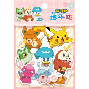 Bandai | Genuine Anime Pokemon Cute Stickers Graffiti Decoration Scrapbook Phone Fridge Bike Cartoon Decals Fun for Girls Toy Gift