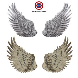 Sequin Angel Wings Embroidered Cloth Patch Applique Adhesive Clothes Decoration Accessories