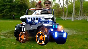 Ô Tô Điện Địa Hình ABM8688 2 Chỗ Rộng 92cm 4 Động Cơ Ắc Qui 12V7A Tải Trọng Lớn 80KG Chơi Chung 2 Bé 6-7 Tuổi (Xám-Đỏ-Xanh Ngọc)