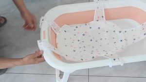Newborn Baby Bath Tub Seat Support Net Anti Slip Safety Adjustable Non-Slip Bathtub Net Shower