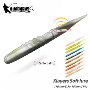Hunthouse Soft Fishing Lure 110mm/5.3g/6pcs With Rattles PVC Materal Lerrue For Fishing Pike Bass Fish lw231