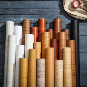 Waterproof Self Adhesive Wood Grain Wallpaper PVC Tabletop Furniture Renovation Sticker Real Wood Skin Boeing Paper