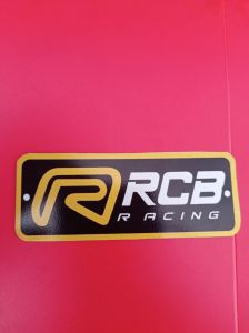 Logo atau Emblem Knalpot RCB RACING bahan alumunium
