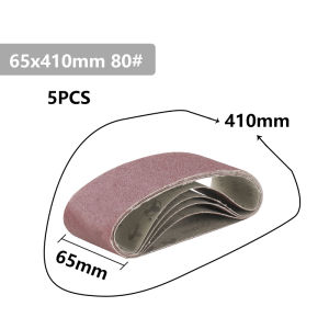 XCAN 5pcs 65x410mm Aluminum Oxide Sanding Belts 40/60/80/120Grit Sander Abrasive Belt for Sanding Wood Metal Plastic