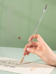 Professional Calligraphy Brush Soft Hair Brush for Slim Gold Script Small Regular Script Practice Master Grade Sutra Copying Pen