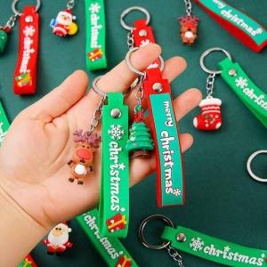 สร้อยกุญแจคริสต์มาสสร้างสรรค์ ตุ๊กตาคริสต์มาส ต้นไม้ ของขวัญเล็ก ของรางวัลสำหรับเด็ก กระเป๋า หัวเข็มขัด หัวเข็มขัด