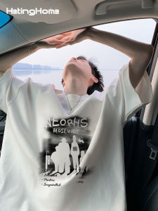 HetingHOME | เสื้อยืดคู่รักแขนสั้นหลวมสไตล์อเมริกัน High Street ฤดูร้อน 2025 Hetinghome แฟชั่นผู้ชายและผู้หญิง